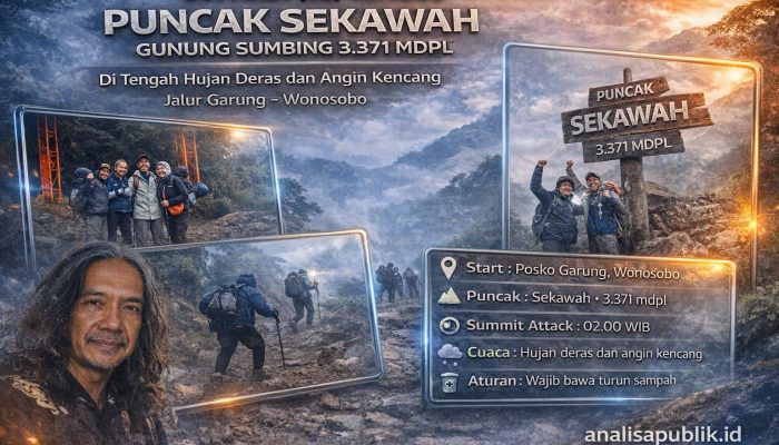 Supardi (63) Tuntaskan Pendakian Puncak Sekawah Gunung Sumbing Bersama Keluarga