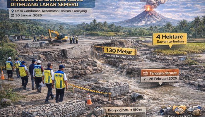 Sawah Tertimbun Lahar, Petani Gondoruso Gagal Panen Akibat Tanggul Jebol