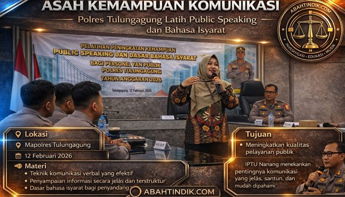 Asah Kemampuan Komunikasi, Polres Tulungagung Latih Personel Public Speaking dan Bahasa Isyarat