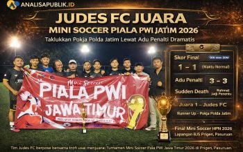 Judes FC Tumbangkan Pokja Polda Jatim, Juara Minisoccer Piala PWI Jatim 2026