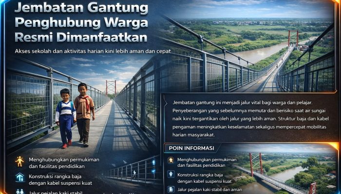 Jembatan Gantung Rindu Pangkas Jarak Mojokerto–Sidoarjo