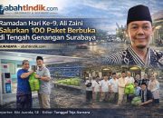 Ramadan Hari Ke-9, Ali Zaini Salurkan 100 Paket Berbuka di Tengah Genangan Surabaya