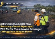 Rekonstruksi Jalan Kaligawe Semarang–Demak Dipercepat, 700 Meter Ruas Rawan Genangan Ditinggikan dengan Beton