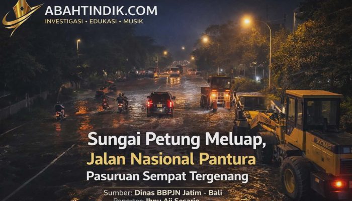 Sungai Petung Meluap, Jalan Nasional Pantura Pasuruan Sempat Tergenang