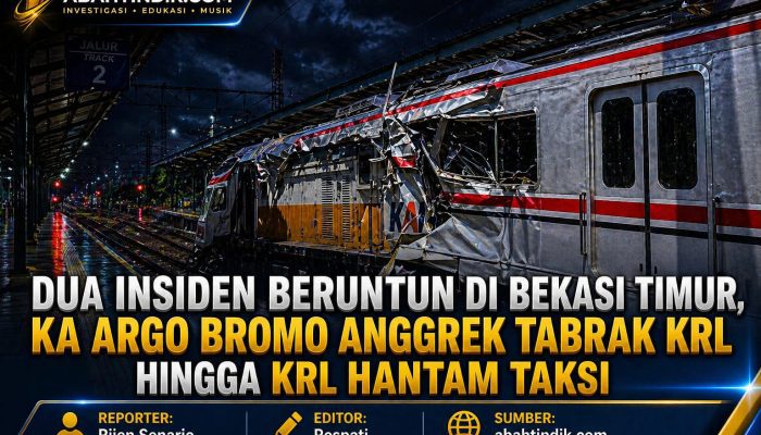 Dua Insiden Beruntun di Bekasi Timur, KA Argo Bromo Anggrek Tabrak KRL hingga KRL Hantam Taksi