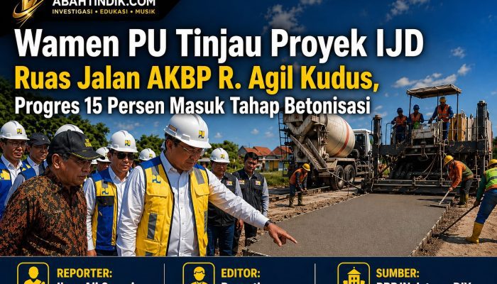 Wamen PU Tinjau Proyek IJD Ruas Jalan AKBP R. Agil Kudus, Progres 15 Persen Masuk Tahap Betonisasi