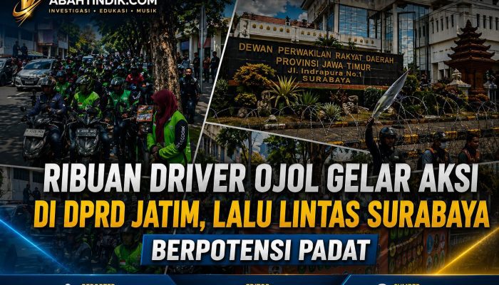 Ribuan Driver Ojol Gelar Aksi di DPRD Jatim, Lalu Lintas Surabaya Berpotensi Padat