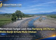 Normalisasi Sungai Lawe Alas Rampung 100 Persen, Risiko Banjir di Kute Mulie Ditekan