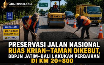 Preservasi Jalan Nasional Ruas Krian–Taman Dikebut, BBPJN Jatim–Bali Lakukan Perbaikan di KM 20+800