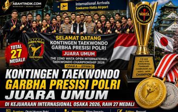 Kontingen Taekwondo Garbha Presisi Polri Juara Umum di Kejuaraan Internasional Osaka 2026, Raih 27 Medali