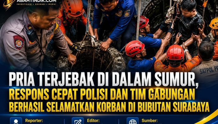 Pria Terjebak di Dalam Sumur, Respons Cepat Polisi dan Tim Gabungan Berhasil Selamatkan Korban di Bubutan Surabaya