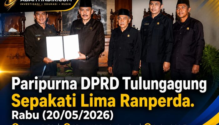 Paripurna DPRD Tulungagung Sepakati Lima Ranperda. 