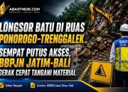 Longsor Batu di Ruas Ponorogo–Trenggalek Sempat Putus Akses, BBPJN Jatim-Bali Gerak Cepat Tangani Material