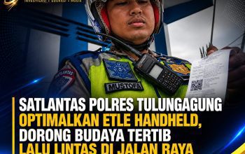 Satlantas Polres Tulungagung Optimalkan ETLE Handheld, Dorong Budaya Tertib Berlalu Lintas di Jalan Raya