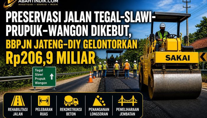 Preservasi Jalan Tegal–Slawi–Prupuk–Wangon Dikebut, BBPJN Jateng–DIY Gelontorkan Rp206,9 Miliar