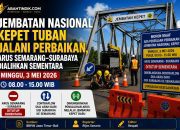 Jembatan Nasional Kepet Tuban Jalani Perbaikan, Arus Semarang–Surabaya Dialihkan Sementara