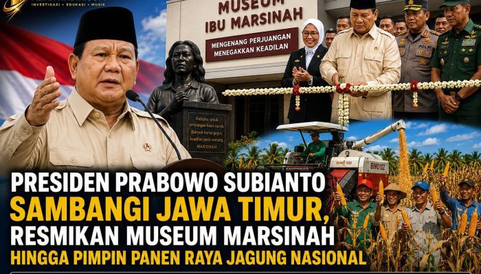 Presiden Prabowo Subianto Sambangi Jawa Timur, Resmikan Museum Marsinah hingga Pimpin Panen Raya Jagung Nasional