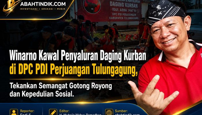Winarno Kawal Penyaluran Daging Kurban di DPC PDI Perjuangan Tulungagung, Tekankan Semangat Gotong Royong dan Kepedulian Sosial
