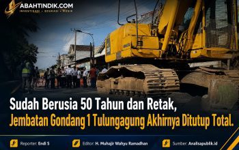 Sudah Berusia 50 Tahun dan Retak, Jembatan Gondang 1 Tulungagung Akhirnya Ditutup Total