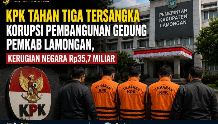 KPK Tahan Tiga Tersangka Korupsi Pembangunan Gedung Pemkab Lamongan, Kerugian Negara Rp35,7 Miliar