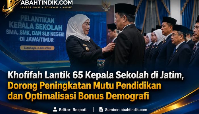 Khofifah Lantik 65 Kepala Sekolah di Jatim, Dorong Peningkatan Mutu Pendidikan dan Optimalisasi Bonus Demografi