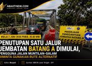Penutupan Satu Jalur Jembatan Batang A Dimulai, Pengguna Jalan Muntilan–Salam Diminta Gunakan Rute Alternatif