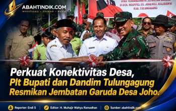 Perkuat Konektivitas Desa, Plt Bupati dan Dandim Tulungagung Resmikan Jembatan Garuda Desa Joho