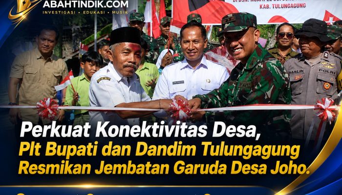 Perkuat Konektivitas Desa, Plt Bupati dan Dandim Tulungagung Resmikan Jembatan Garuda Desa Joho