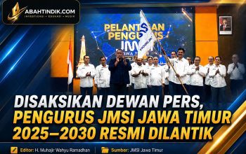 Disaksikan Dewan Pers, Pengurus JMSI Jawa Timur 2025–2030 Resmi Dilantik, Dorong Profesionalisme Media Siber