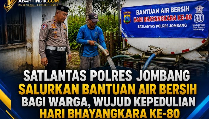 Satlantas Polres Jombang Salurkan Bantuan Air Bersih bagi Warga, Wujud Kepedulian Hari Bhayangkara ke-80