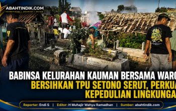 Babinsa Kelurahan Kauman Bersama Warga Bersihkan TPU Setono Serut, Perkuat Kepedulian Lingkungan