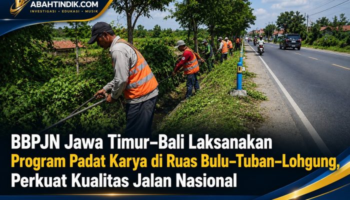 BBPJN Jawa Timur–Bali Laksanakan Program Padat Karya di Ruas Bulu–Tuban–Lohgung, Perkuat Kualitas Jalan Nasional