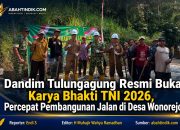 Dandim Tulungagung Resmi Buka Karya Bhakti TNI 2026, Percepat Pembangunan Jalan di Desa Wonorejo