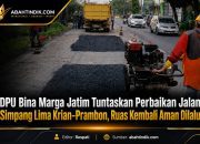 DPU Bina Marga Jatim Tuntaskan Perbaikan Jalan Simpang Lima Krian–Prambon, Ruas Kembali Aman Dilalui