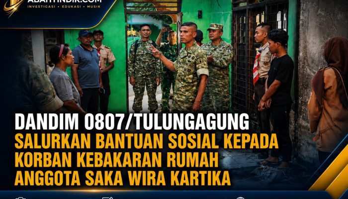 Dandim 0807/Tulungagung Salurkan Bantuan Sosial kepada Korban Kebakaran Rumah Anggota Saka Wira Kartika