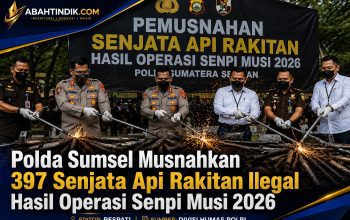Polda Sumsel Musnahkan 397 Senjata Api Rakitan Ilegal Hasil Operasi Senpi Musi 2026