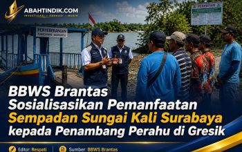 BBWS Brantas Sosialisasikan Pemanfaatan Sempadan Sungai Kali Surabaya kepada Penambang Perahu di Gresik