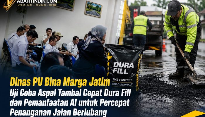 Dinas PU Bina Marga Jatim Uji Coba Aspal Tambal Cepat Dura Fill dan Pemanfaatan AI untuk Percepat Penanganan Jalan Berlubang