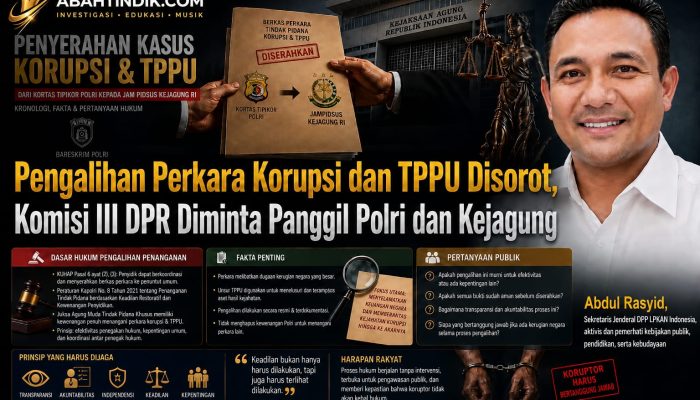 Pengalihan Perkara Korupsi dan TPPU Disorot, Komisi III DPR Diminta Panggil Polri dan Kejagung