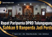 Rapat Paripurna DPRD Tulungagung Sahkan 9 Ranperda Jadi Perda