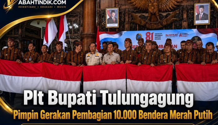 Plt Bupati Tulungagung Pimpin Gerakan Pembagian 10.000 Bendera Merah Putih