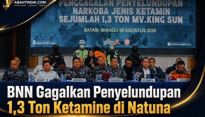 BNN Gagalkan Penyelundupan 1,3 Ton Ketamine di Natuna