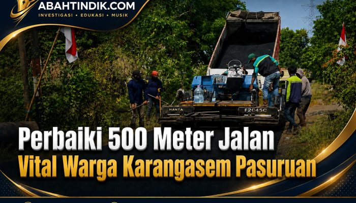 Perbaiki 500 Meter Jalan Vital Warga Karangasem Pasuruan