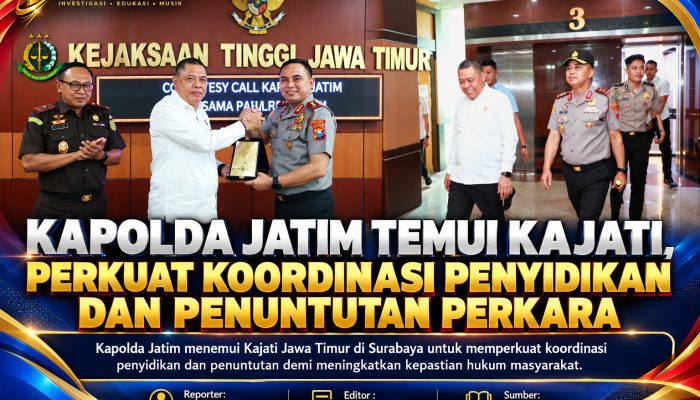 Kapolda Jatim Temui Kajati, Perkuat Koordinasi Penyidikan dan Penuntutan Perkara