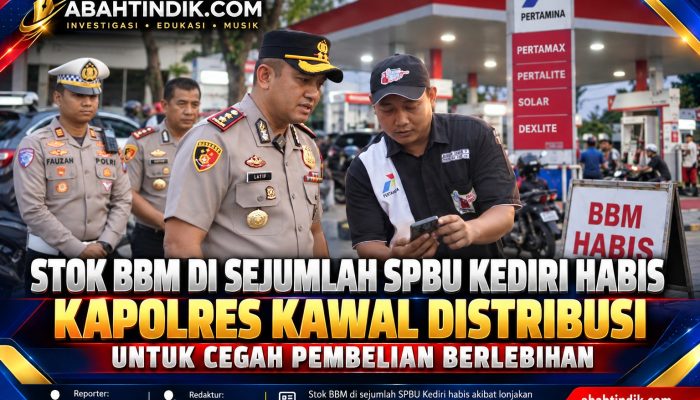 Stok BBM di Sejumlah SPBU Kediri Habis, Kapolres Kawal Distribusi untuk Cegah Pembelian Berlebihan
