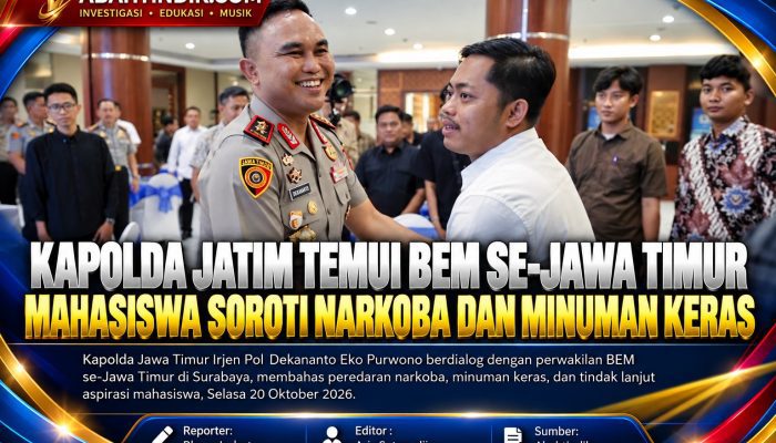 Kapolda Jatim Temui BEM Se-Jawa Timur, Mahasiswa Soroti Narkoba dan Minuman Keras