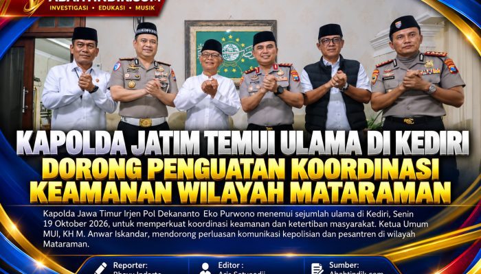 Kapolda Jatim Temui Ulama di Kediri, Dorong Penguatan Koordinasi Keamanan Wilayah Mataraman